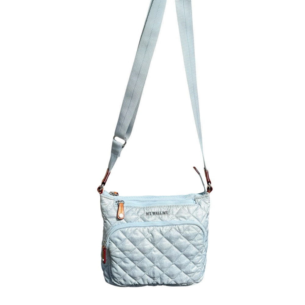MZ Wallace Metro Scout Deluxe Crossbody Shoulder Bag Stone Blue - Picture 3 of 13